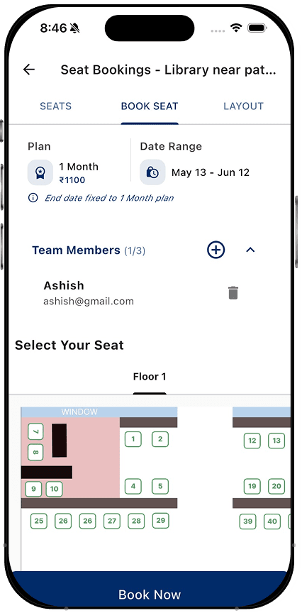Seat Booking Preview